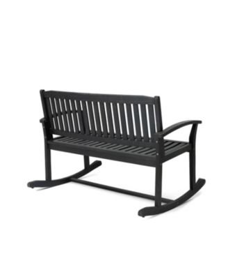 Streamdale Baxter Rocking Loveseat Acacia Wood