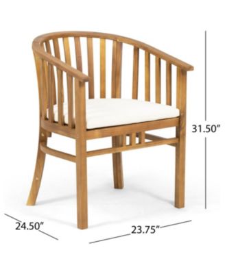 Streamdale Outdoor 6 Seater Acacia Wood Dining Set with Cushins,Finish and Cream