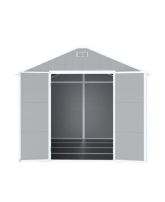 Campcraft 8x8 resin shed, durable PP, waterproof, UV/rust proof, large storage, HD window