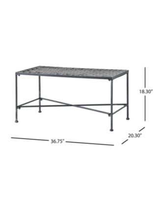 Streamdale Outdoor Iron Coffee Table - Black Brush Silver