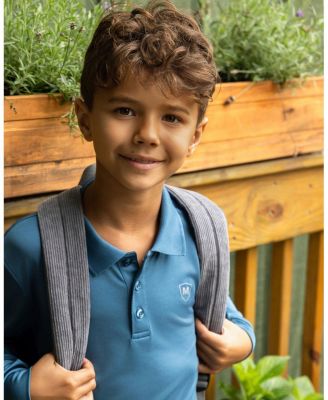 Big Boys Silky Soft Dri-Effect Moisture Wicking Long Sleeve Polo Shirt