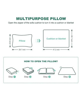 70.9" Convertible Sofa Bed with Pillow & Blanket, Green Velvet