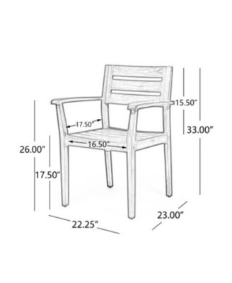 Streamdale Stamford Acacia Wood Dining Chairs (Set of 2) - Dark Brown