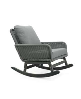 Streamdale Modern 3-piece gray rattan rocking chair set with table, Patio/balcony