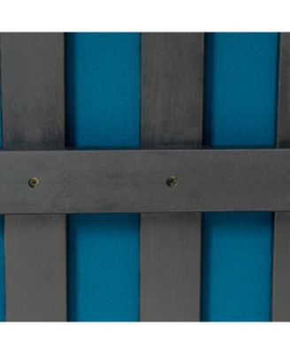 Acacia Wicker Club Chair, Black frame, dark teal cushions, 27,5"W