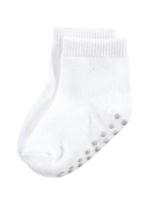Baby Boys Unisex Natural Cotton Socks with Non-Skid Gripper for Fall Resistance