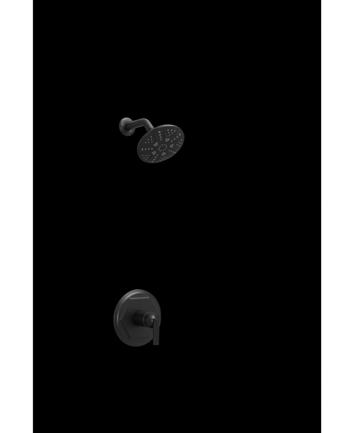 Single-Handle 6-Spray Shower Faucet Set Trim Kit 1.8 Gpm with Valve and Filtered Shower Head in Matte Black - Matte black