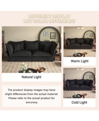 90.55" Modern Sofa with Deep Seat and Pillows, Convertible Chaise for Home Offices