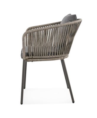 Streamdale 7pc Patio Dining Set, Acacia tabletop, metal frame, all-weather, for garden/balcony