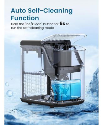35lbs/Day,One-Click Operation,Self-Cleaning Countertop Nugget Ice Makers Ice Maker Machine