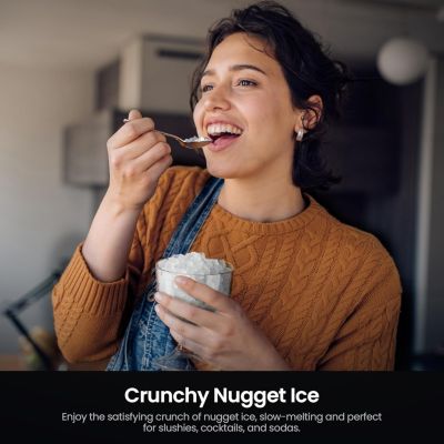 35lbs/Day,One-Click Operation,Self-Cleaning Countertop Nugget Ice Makers Ice Maker Machine