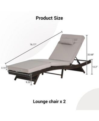 Streamdale Outdoor Wicker Reclining Lounge Chairs (Set of 2) - Beach, Pool, Garden