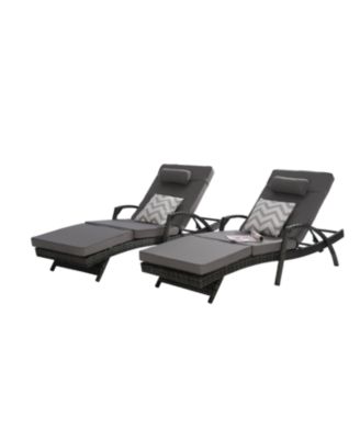 Streamdale Outdoor Wicker Reclining Lounge Chair Set, Cushioned, 150° Recline