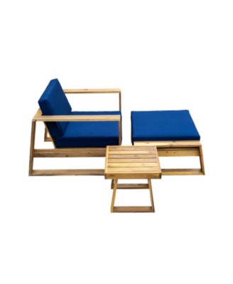 Streamdale Acacia Lounge Set, Chair & Ottoman, Patio/Balcony/Garden