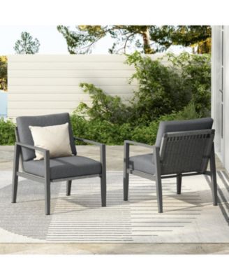 Streamdale (Set of 2) Gray Aluminum Lounge Chairs