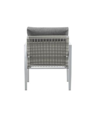 Streamdale Silver aluminum lounge chairs (set of 2) with rope accents and cushions