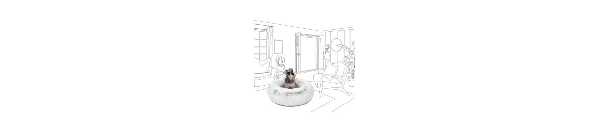 Faux Fur Self Warming Indoor Round Donut Cuddler Pet Mat - Ivory
