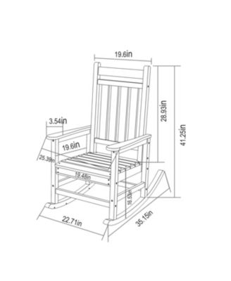 Streamdale Oversized Navy Outdoor Rocker, Weather-resistant, wood-texture
