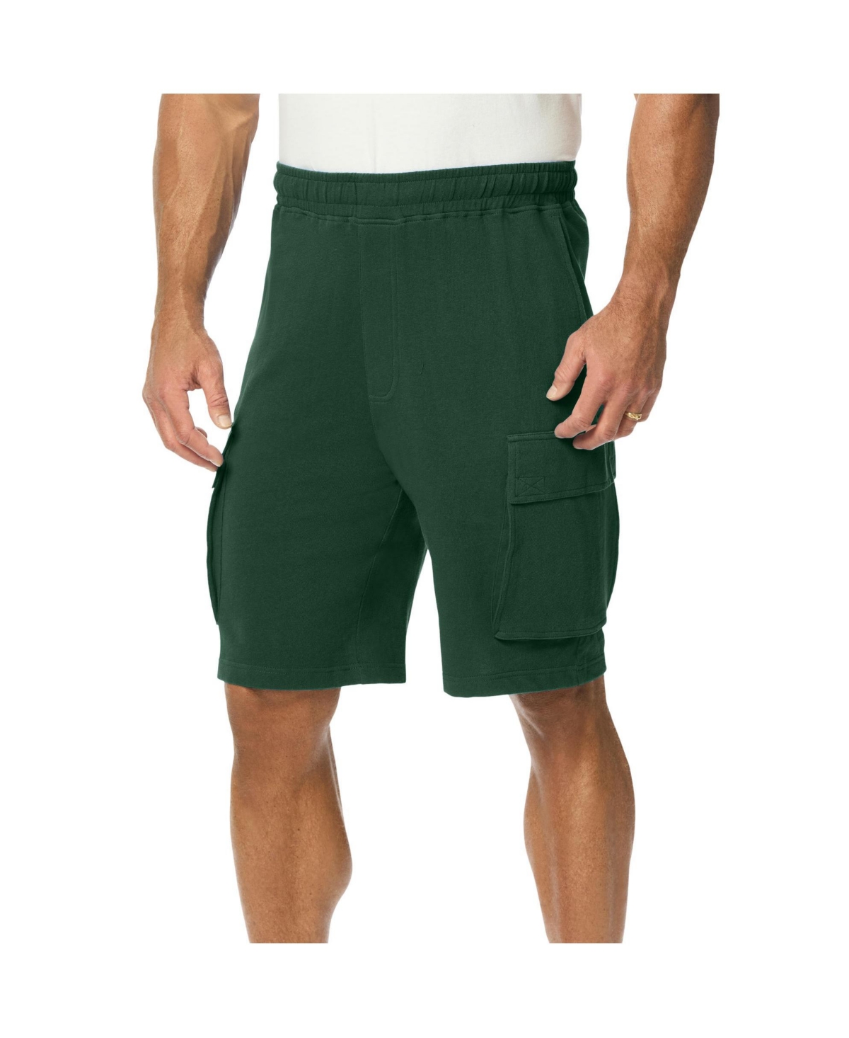 Big & Tall French Terry Cargo Shorts - Hunter