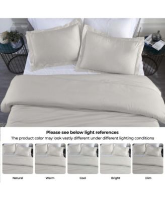 Modal from Beechwood 400 Thread Count Lightweight Cooling Solid Duvet Cover Set, King/California King