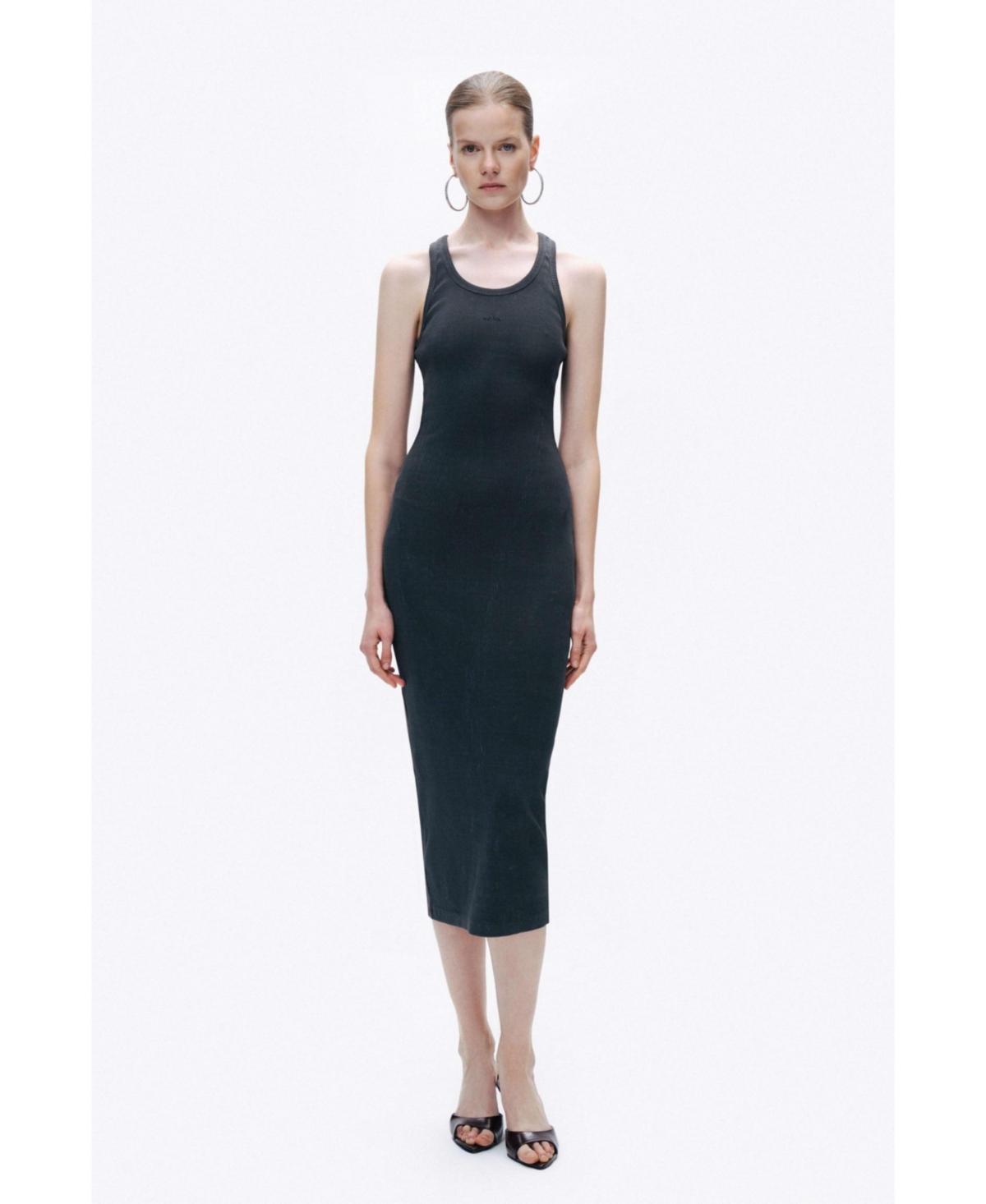 Women's Fitted Midi Dress - Anthracite