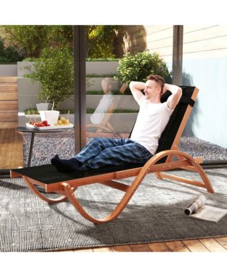 Larch Wood Lounge Chair, 4-Level Adjustable ning Chair,