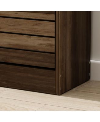 Wooden 3-Door Shoe Cabinet with Shutter Drawers and Adjustable Shelves