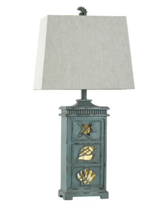 33" River Crest Coastal Hardback Fabric Table Lamp