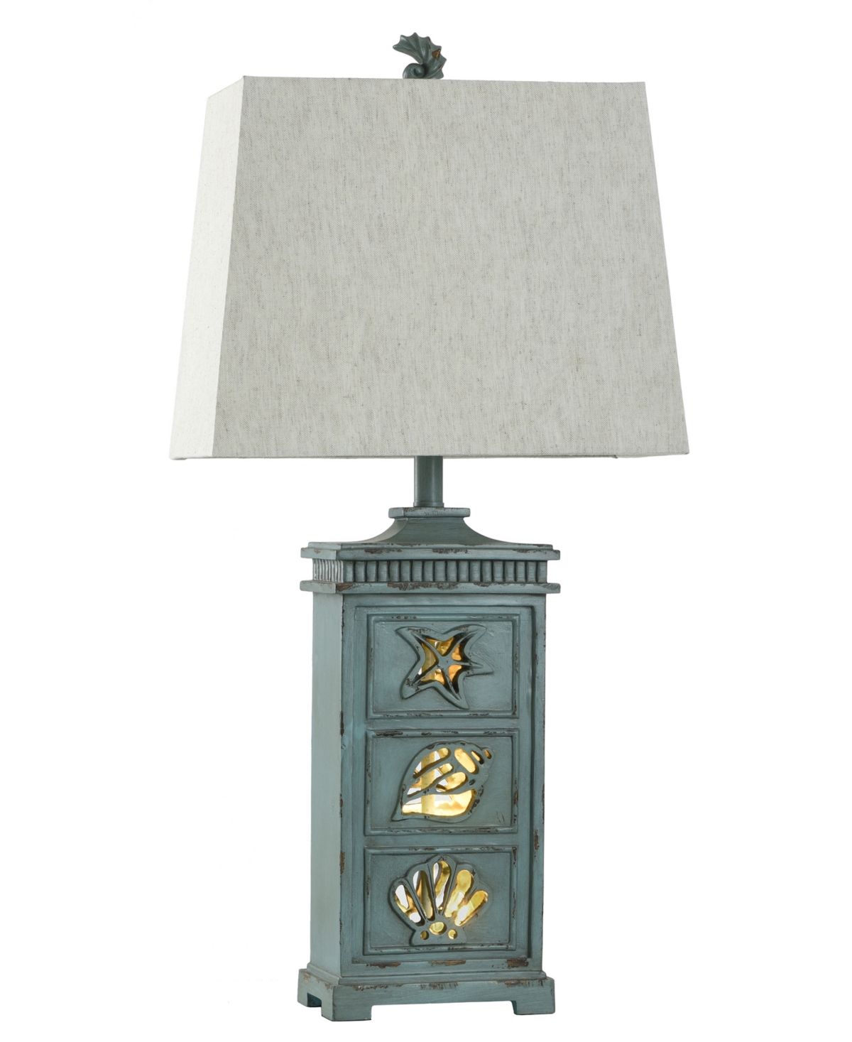 STYLECRAFT HOME COLLECTION 33" RIVER CREST COASTAL HARDBACK FABRIC TABLE LAMP 