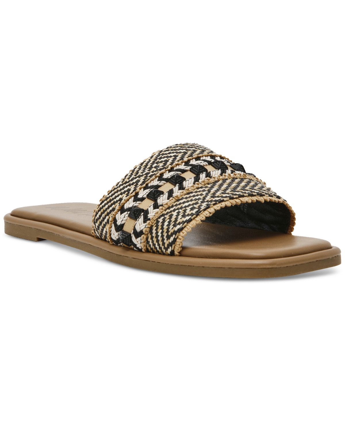 Wild Pair Women's Daisyy Slide Flat Sandals, Exclusively At Macy's In Black,natural