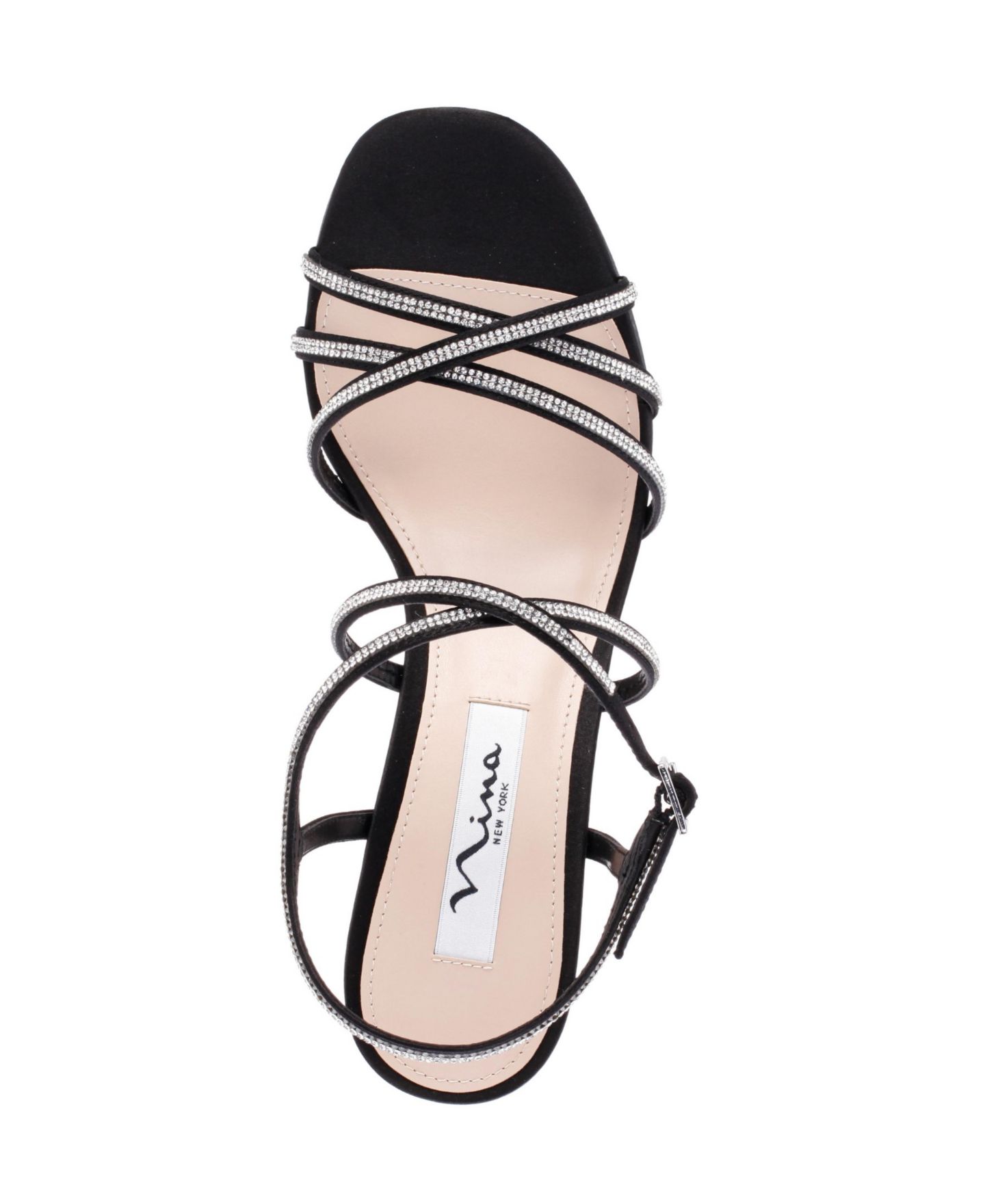 Женские сандалии Nina Anna Crystal Embellished Strappy Dress Sandals, цвет: Чёрный — фото 5