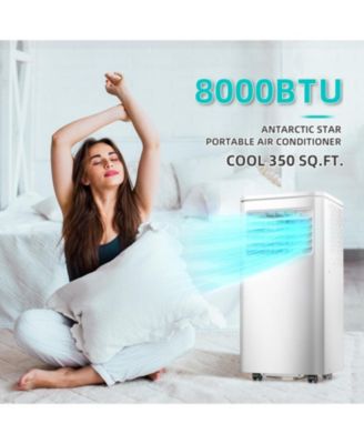 Portable Air Conditioner 8000 BTU, Remote Control, Fan Mode, Cools 350sq. ft, 24 Hour Timer, Quiet Operation,Window Fan, 2 Speed for Bedroom Office Home Dorm