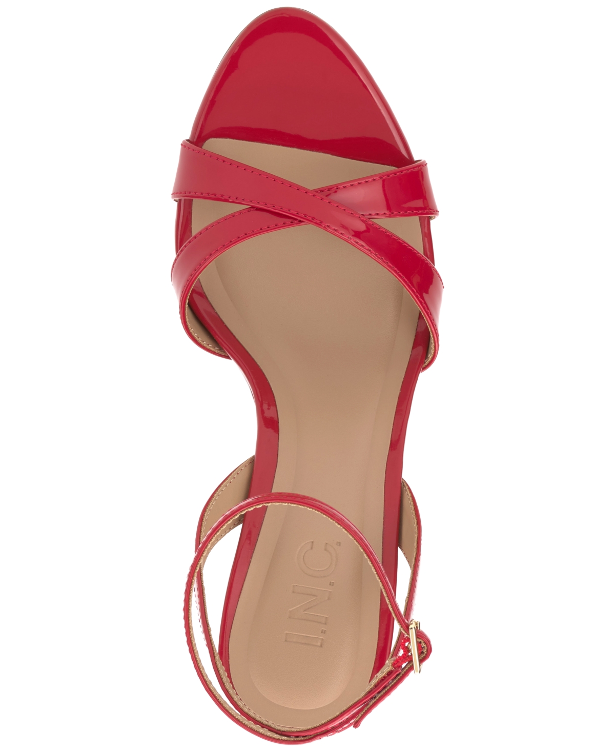 Inc International Concepts Women's Camlyn Wedge Sandals, Exclusively At Macy's In Red Patent