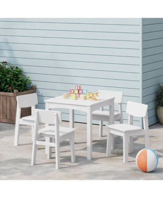 Kids 5-Piece Modern HDPE Dining Table and Chairs Set