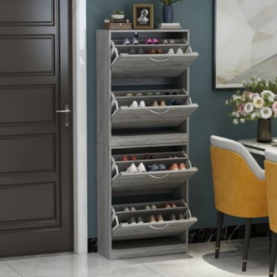 Shoe Cabinet with 2-Shutter Door, Shoe Rack