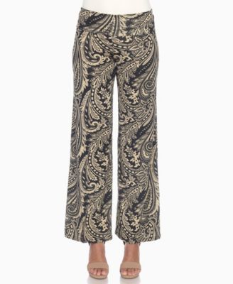 Women's Paisley Print Wide Leg Pants