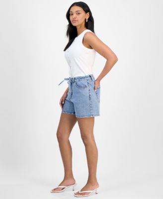 Women's Drawstring Denim Shorts, Exclusively at Macy's