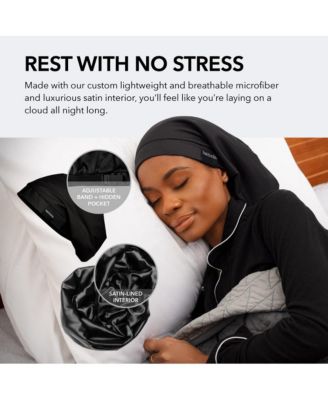 Satin-Lined Adjustable Sleep Cap Frizz-Free Protection