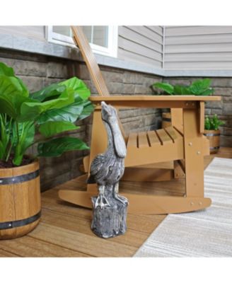 Outdoor Polystone Nautical Pelican's Perch Garden Patio Lawn Landscape Statue - 22" - Gray