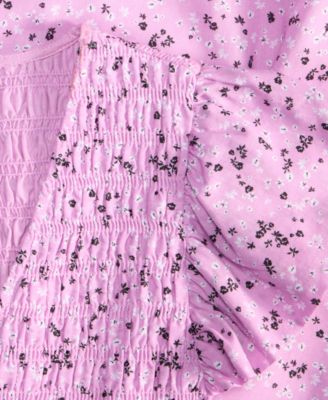 Women's Printed Smocked Flutter-Sleeve Midi Dress, Exclusively at Macy's