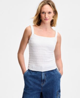 On 34th - Women's Cotton Gauze Smocked Tank