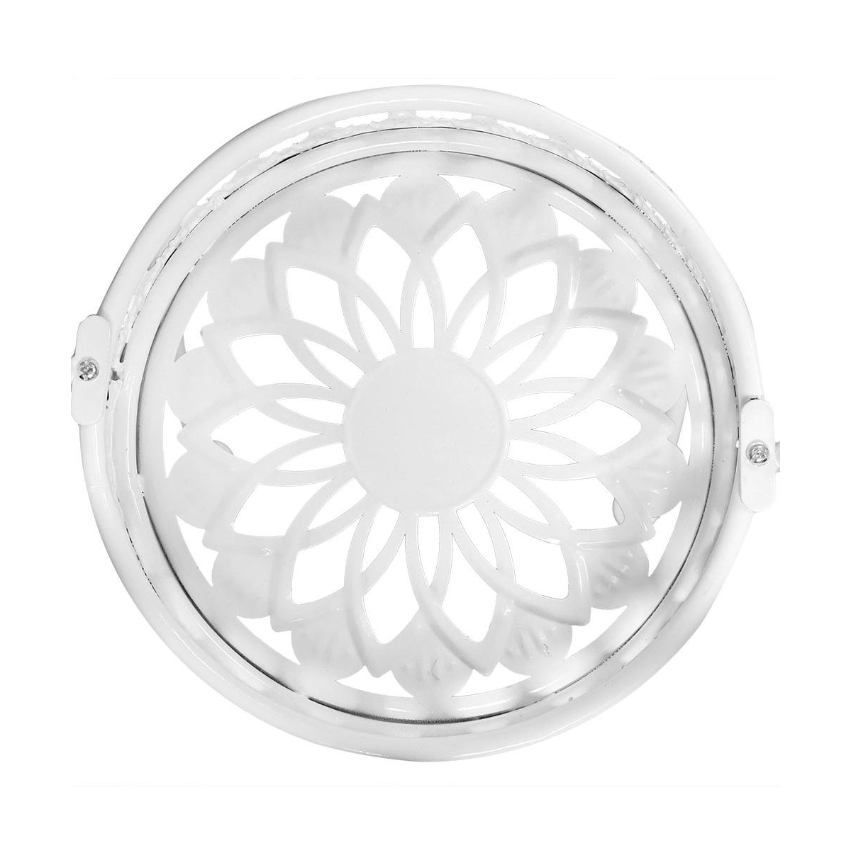 Steel 4-Tiered Ferris Wheel Potted Flower Plant Stand Display - 28" - White