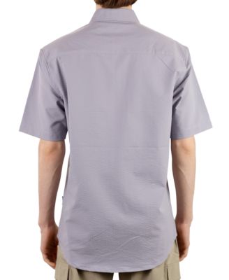 Men's Hybrid Short Sleeve Seersucker Button-Front Shirt