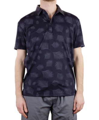 Vintage 1946 - Men's Short Sleeve Two-Tone Leaf Print Polo Shirt