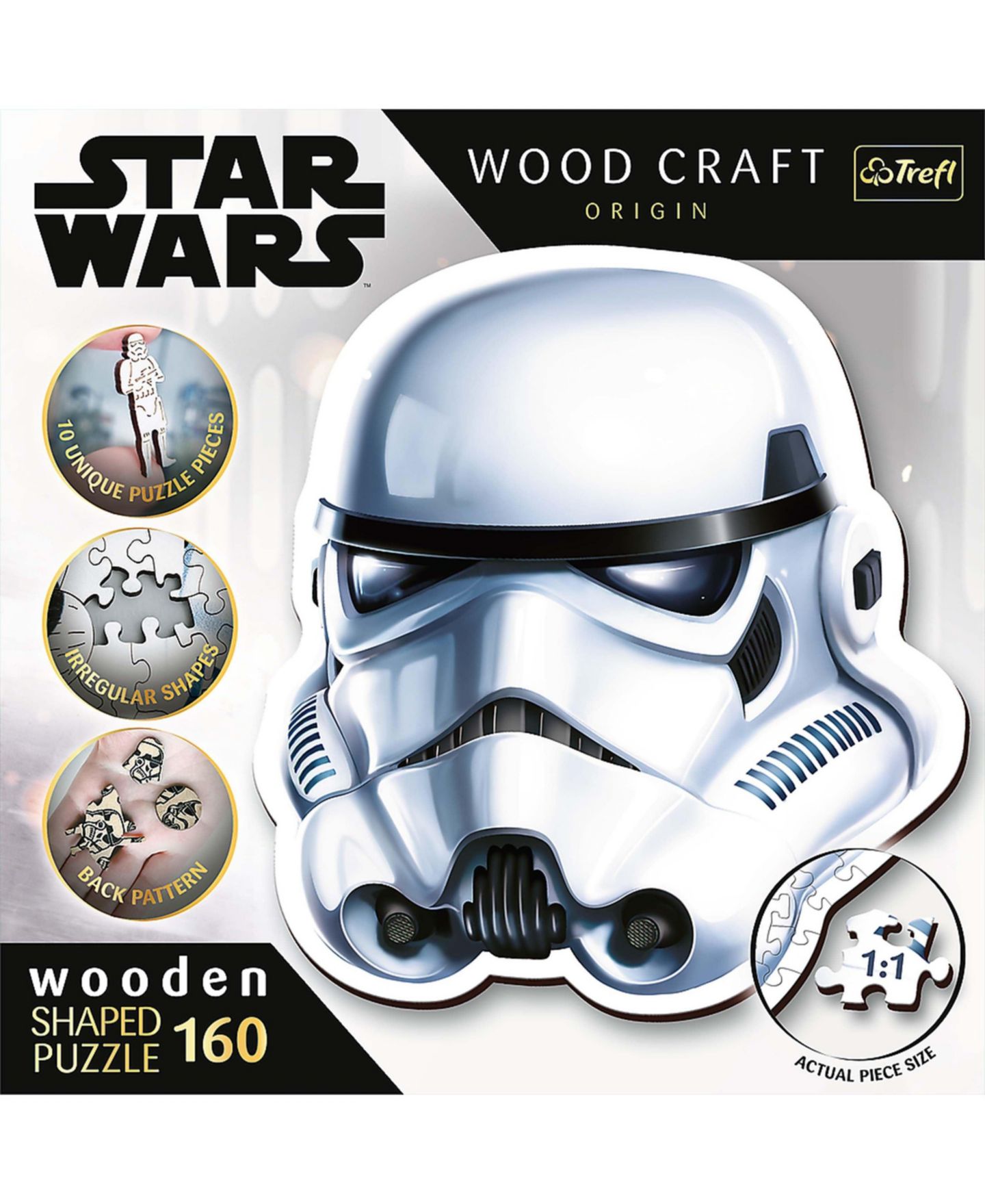 Деревянный пазл Trefl Wood Craft Star Wars Stormtrooper's Helmet, 160 деталей, от 9 лет — фото 3