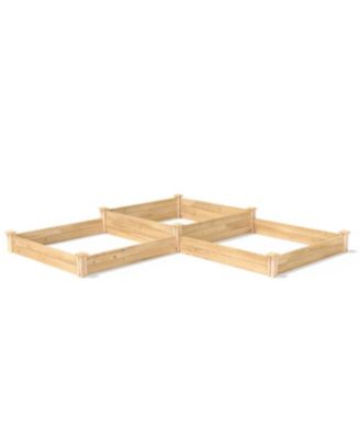 Farmhouse Cedar Wood Raised Garden Bed for Outdoor Gardening and Planting
