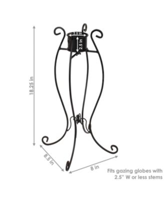 Outdoor Graceful Curved Steel Gazing Globe Stand - 18.25" - Black