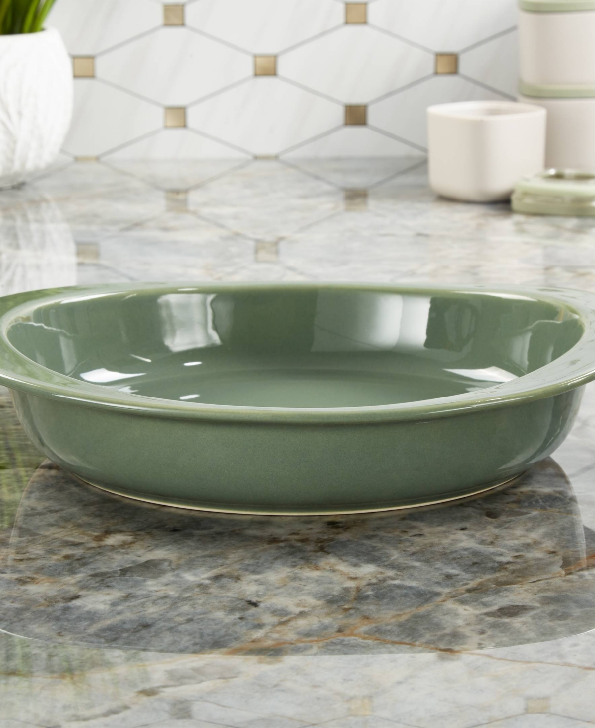 Berghoff Balance 1.27 Quart Stone Baking Dish In Sage