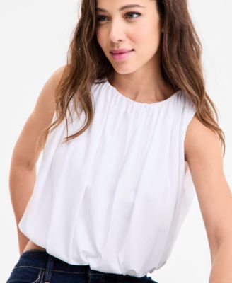 売れ筋商品|||バースリー カットソー トップス レディース Women's Bubble-Hem Sleeveless Top, Exclusively at Macy's Crema Bar III Women's Bubble-Hem Sleeveless Top, Exclusively at
