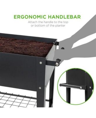 Metal Raised Garden Bed Planter Cart on Wheels 37-inch x 15-inch